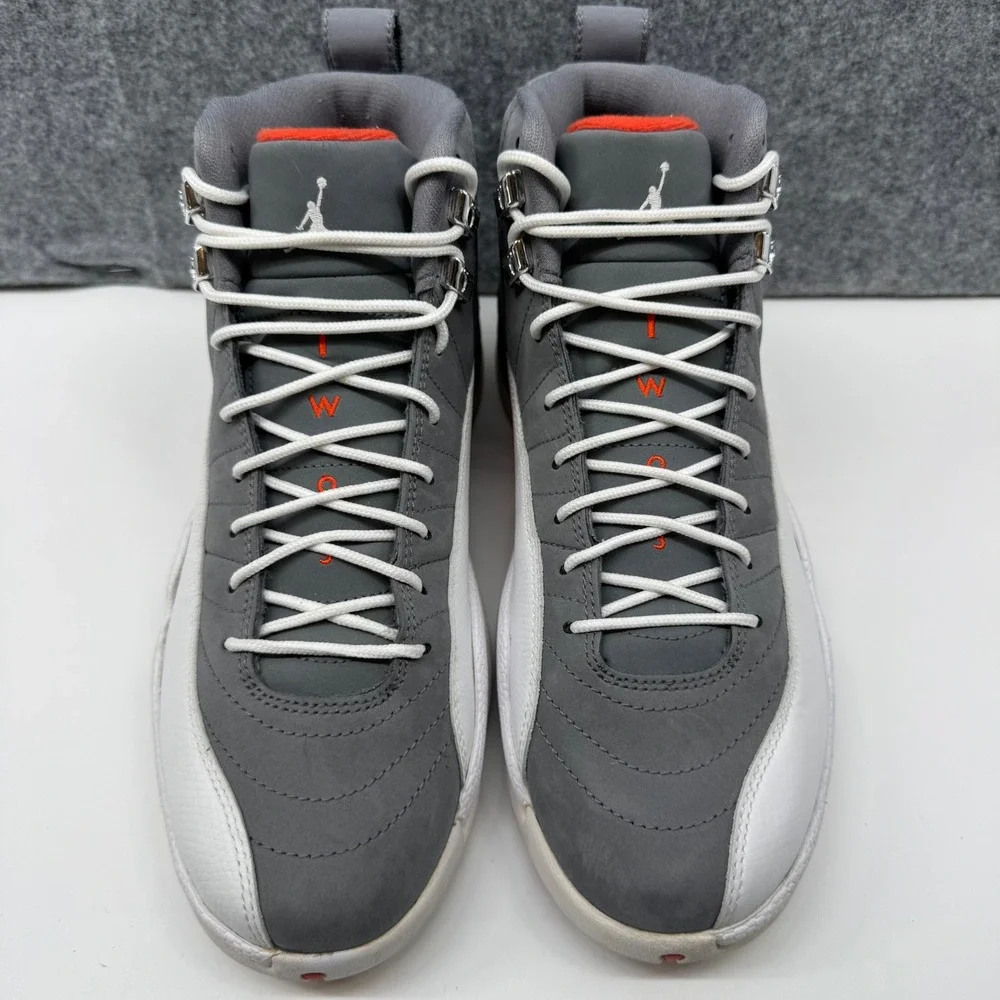 Jordan 12 Retro Cool Grey Mens Size 8.5 Grey Orange White 130690-012